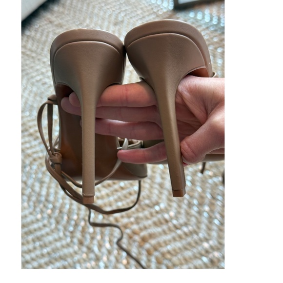 ASOS Design tan ankle tie stilettos - Size 7 (W) - Picture 7 of 8